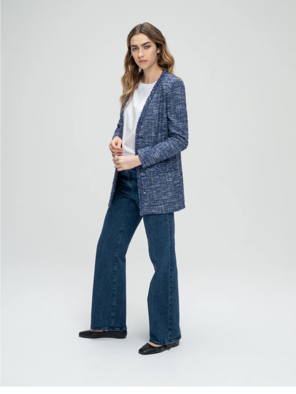 Vintage Apostrophe straight leg Chambray Trousers